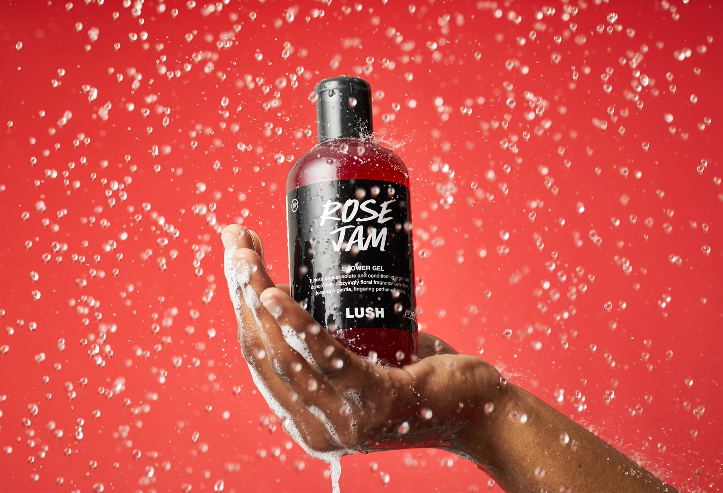 Rose Jam collection by Lush Lebanon with rose scented shower and bath products