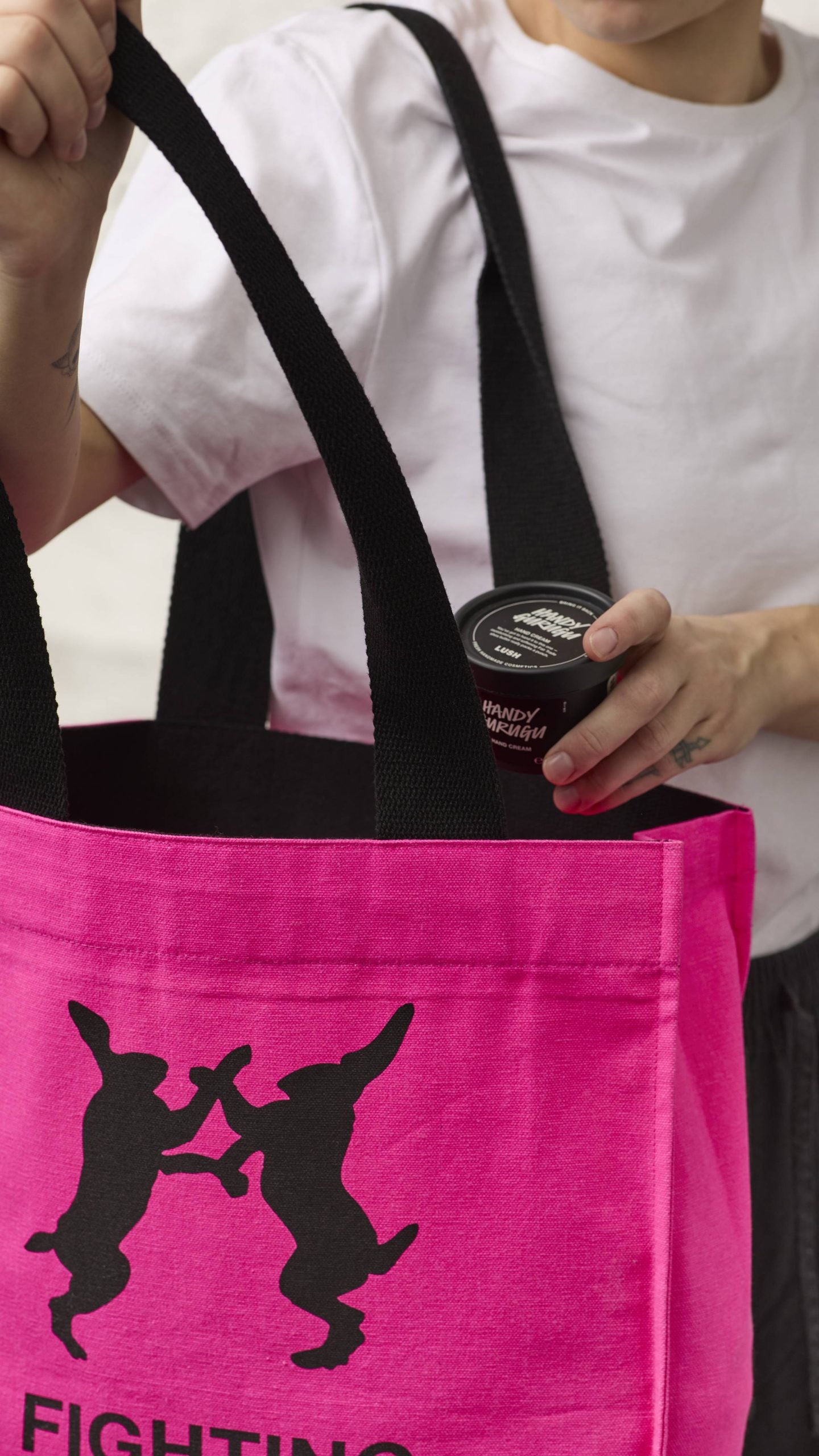 Fighting Animal Testing Tote - Fluoro Pink