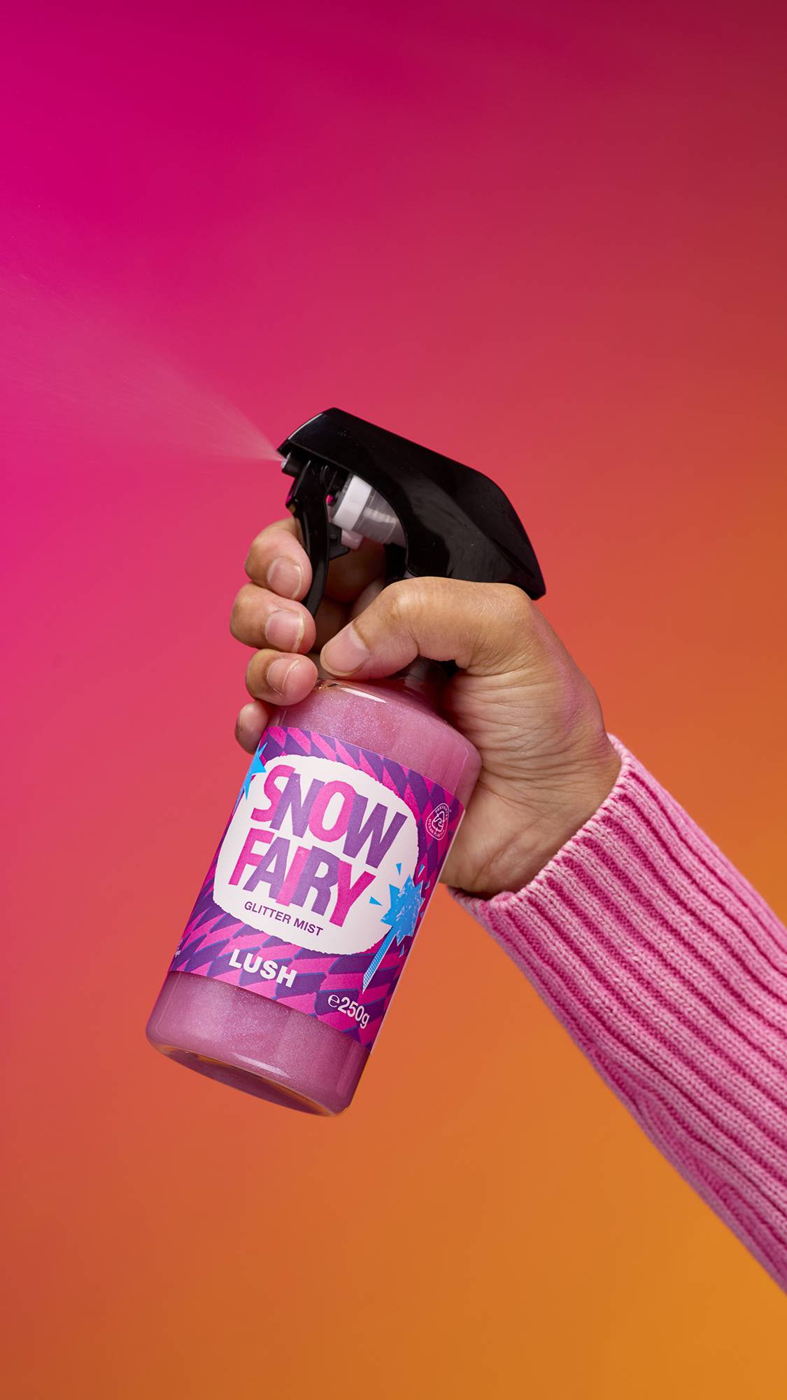 Person spraying Lush&