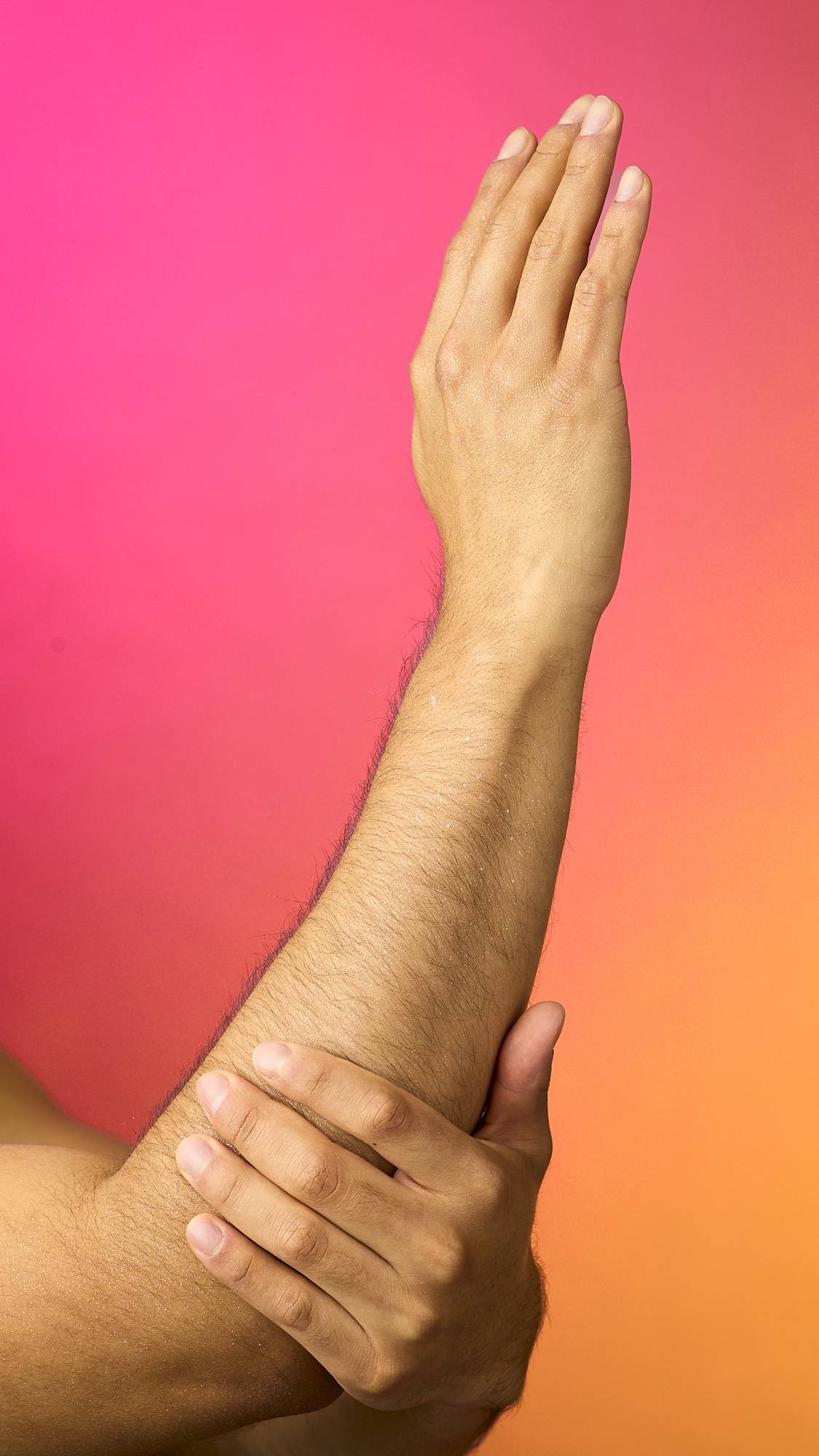 Hand after being sprayed with Lush&