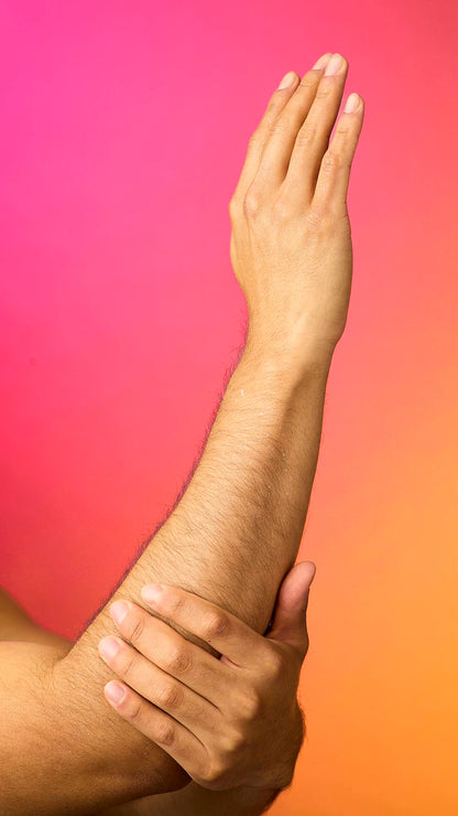 Hand after being sprayed with Lush&