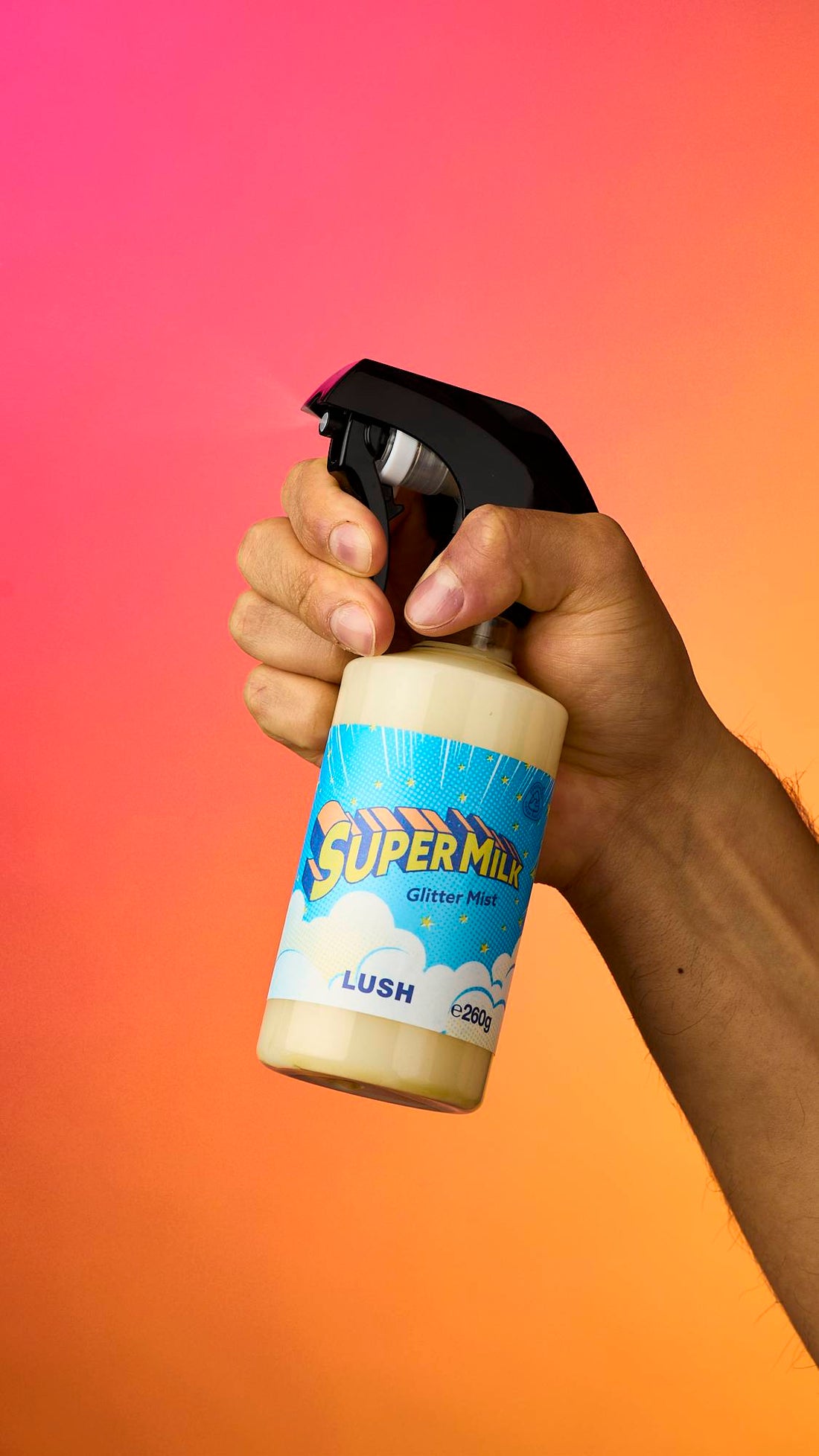 Person spraying Lush&