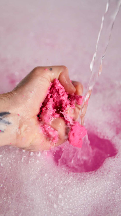 Hand activating and crushing Lush&