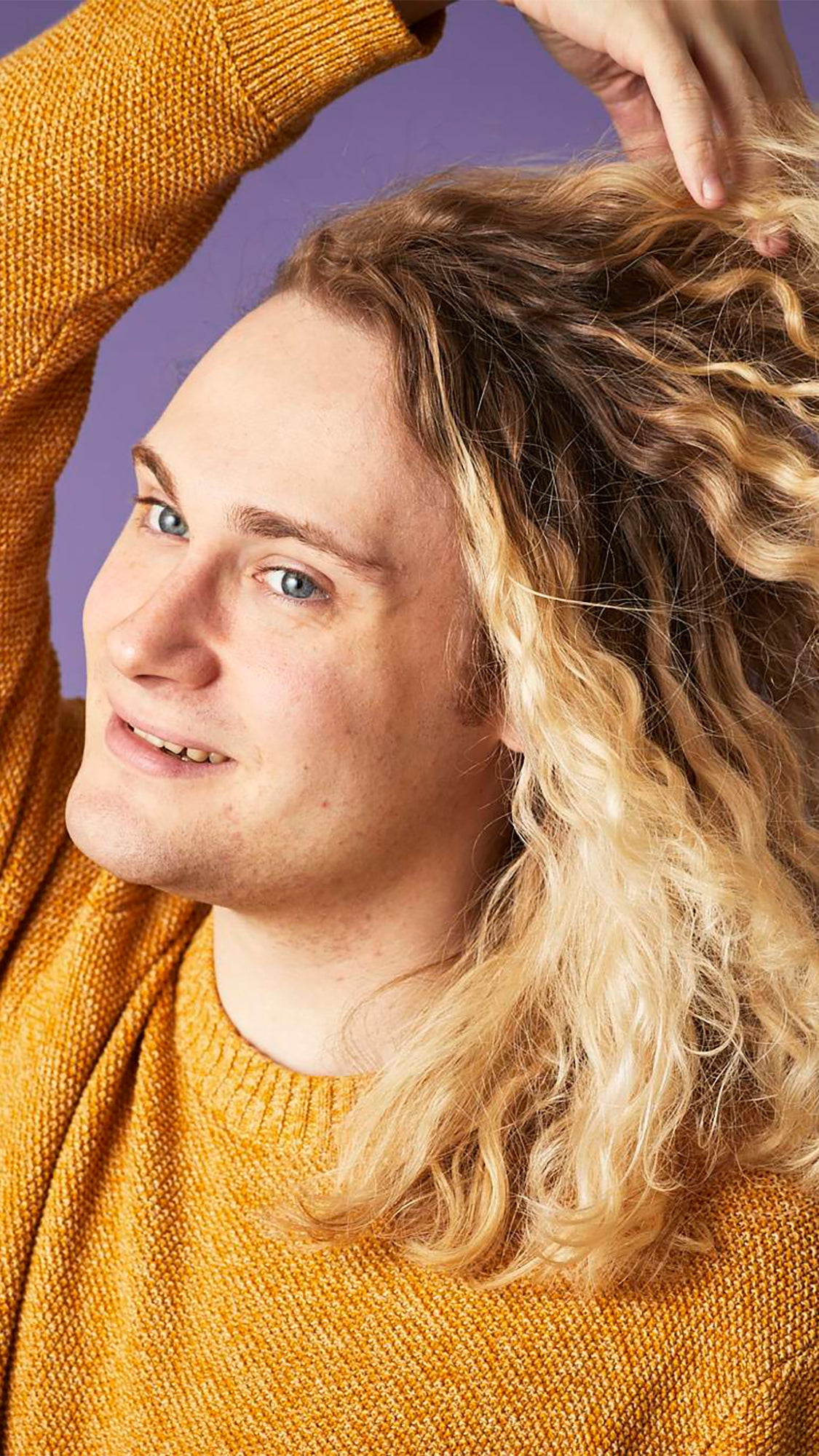 Person showing off hair