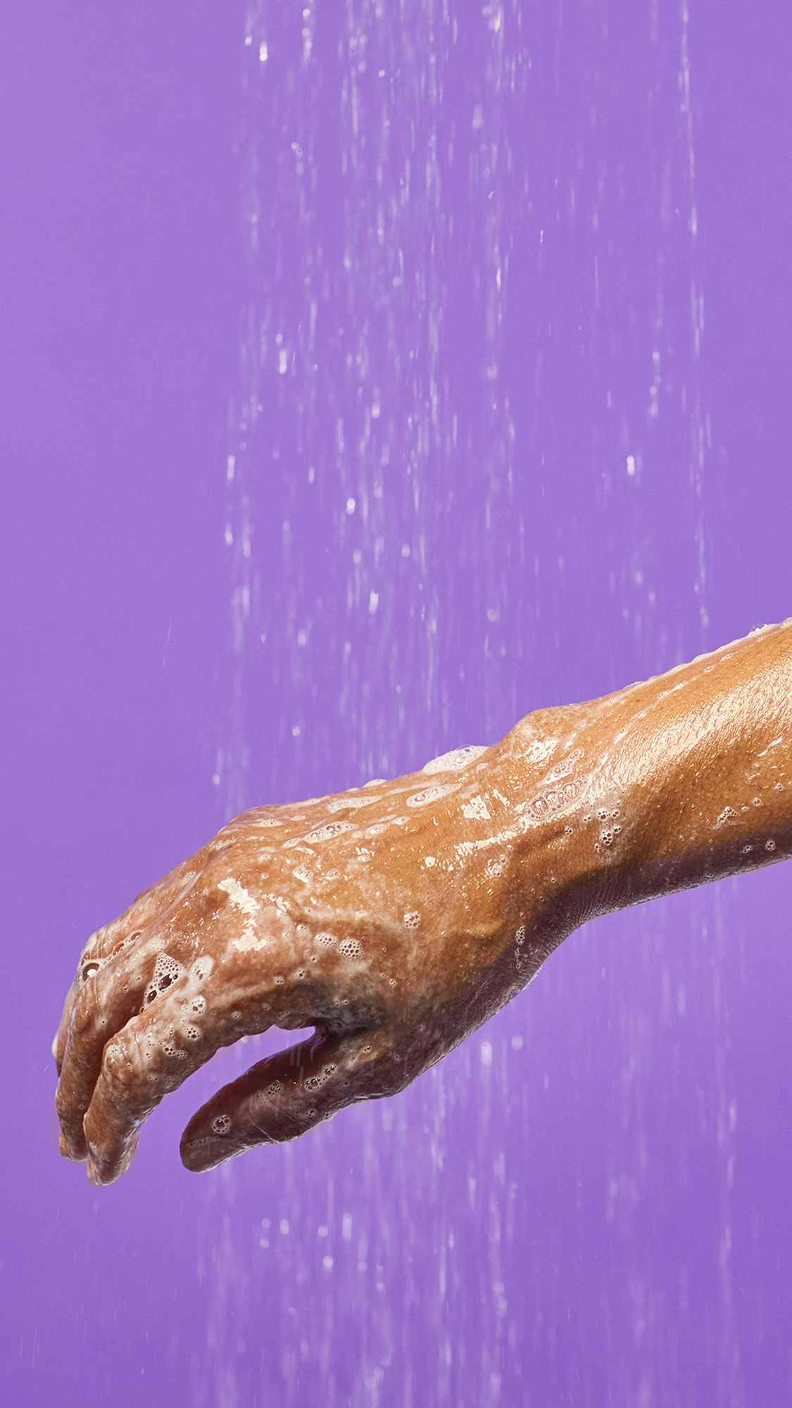 Goddess soup is all over the hand and getting close to water