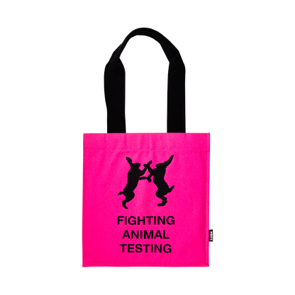 Fighting Animal Testing Tote - Fluoro Pink