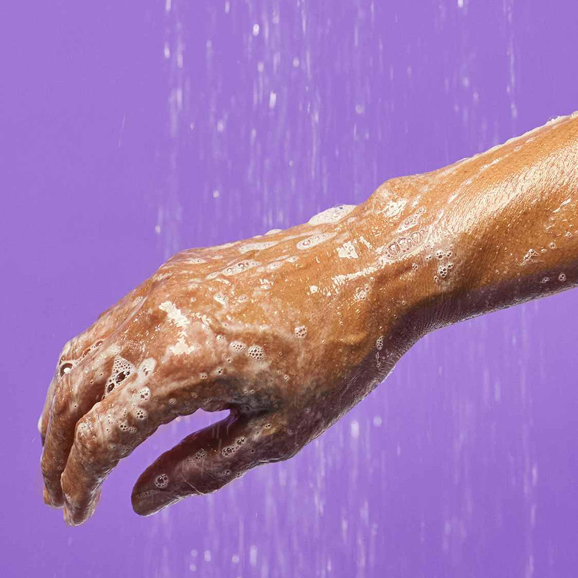 Goddess soup is all over the hand and getting close to water