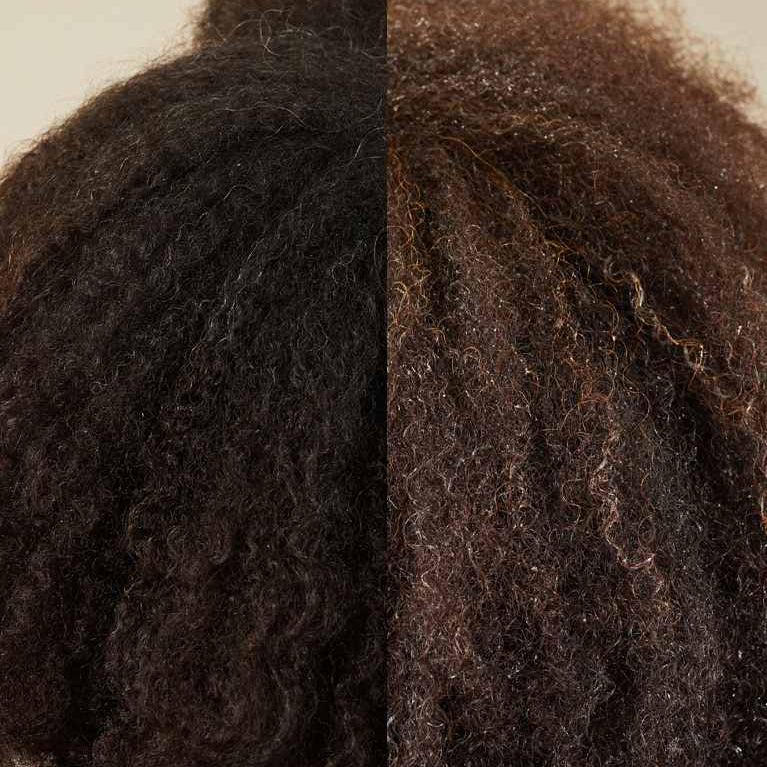 Hair comparisons before and after using Lush&