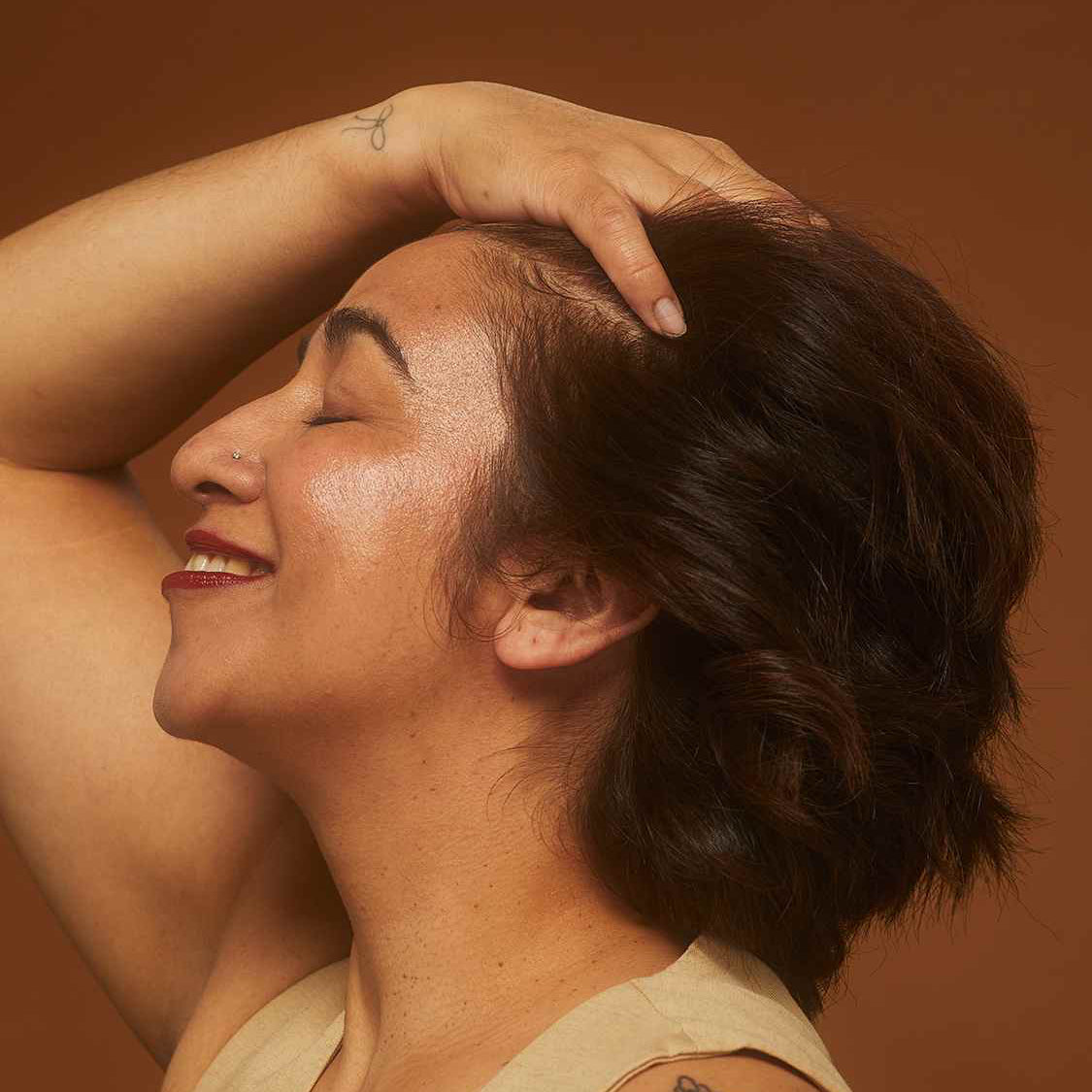 Girl showing off her hair