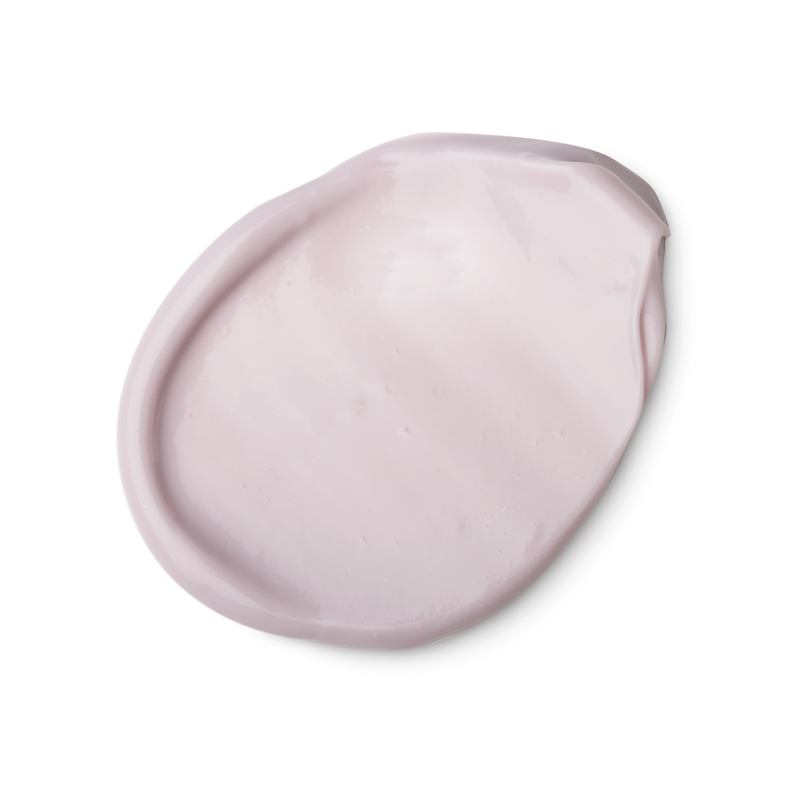Pinkish-beige smear of cream or paint on a white background