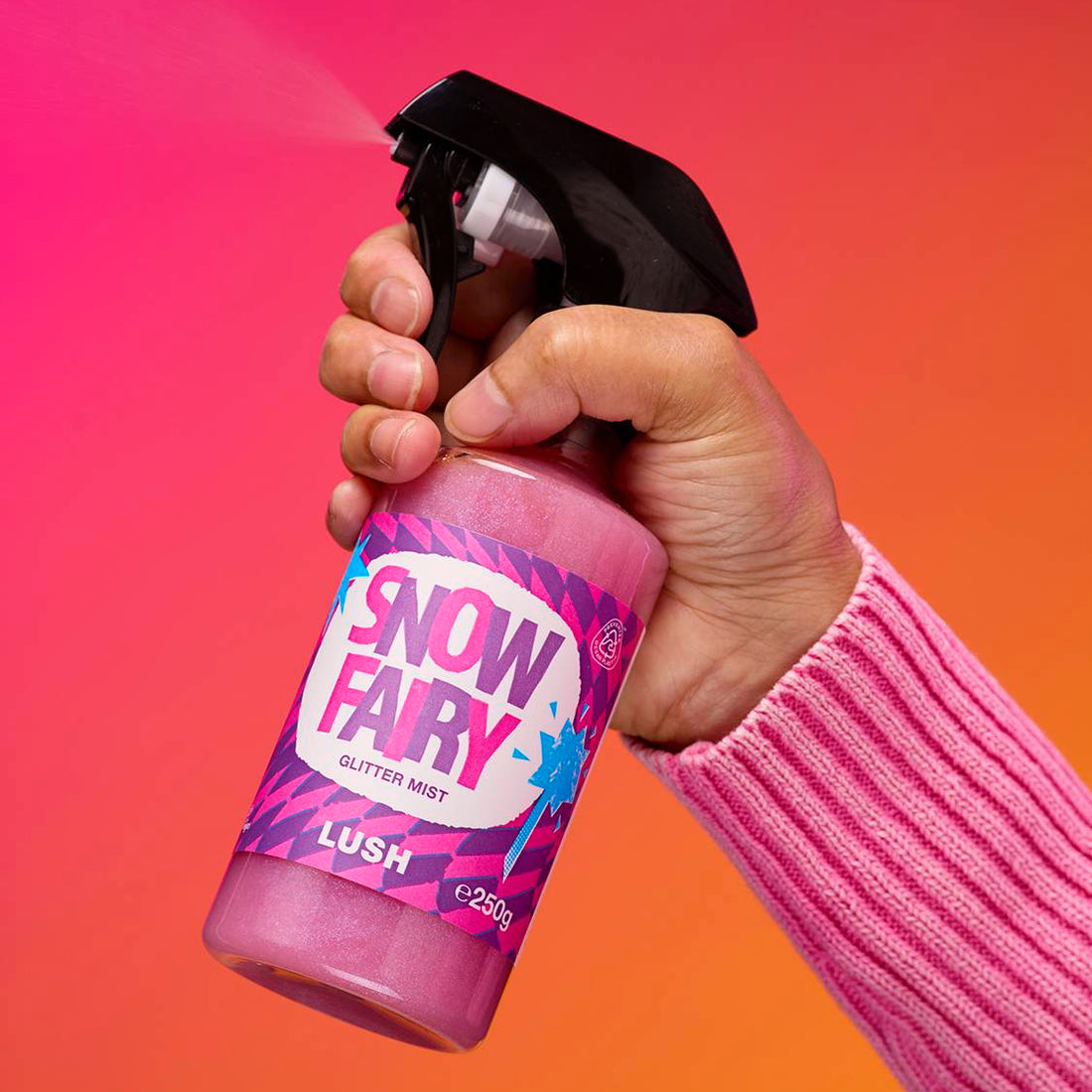 Person spraying Lush&