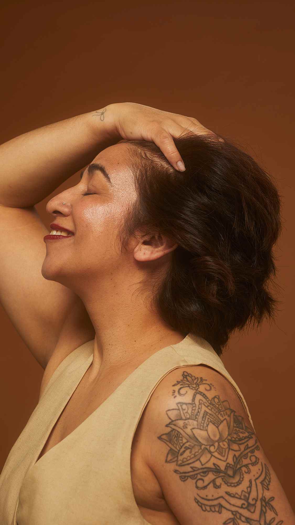 Girl showing off her hair